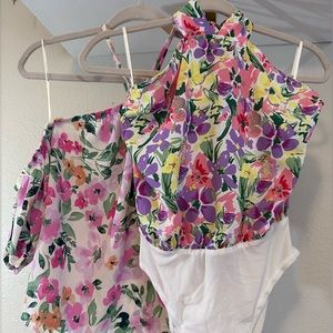 Floral Shirt and Bodysuit